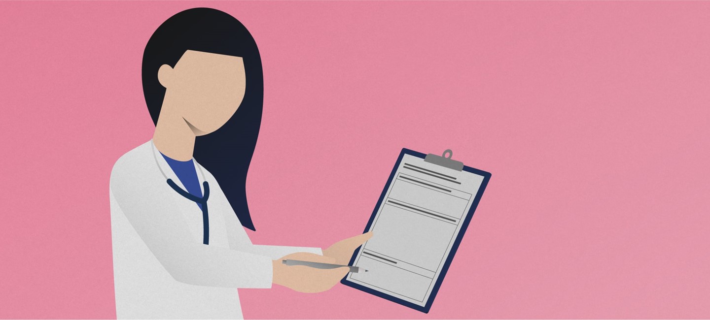 HCP-filling-in-a-clipboard-2320x1000.jpg Drawing of a healthcare practitioner (HCP) filling in a clipboard.