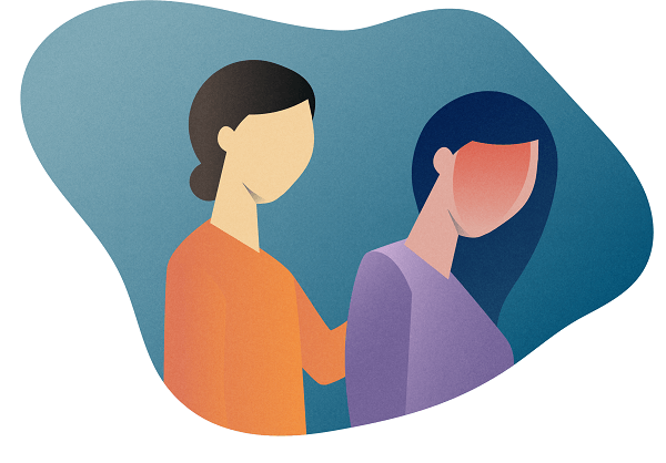 MPR699-Teva-MonthlyArticle_December-Diogo-V01-02-20201126_FIGURE 5.png Silhouette of woman with headache (red shading) being comforted by another person, on a blue background.