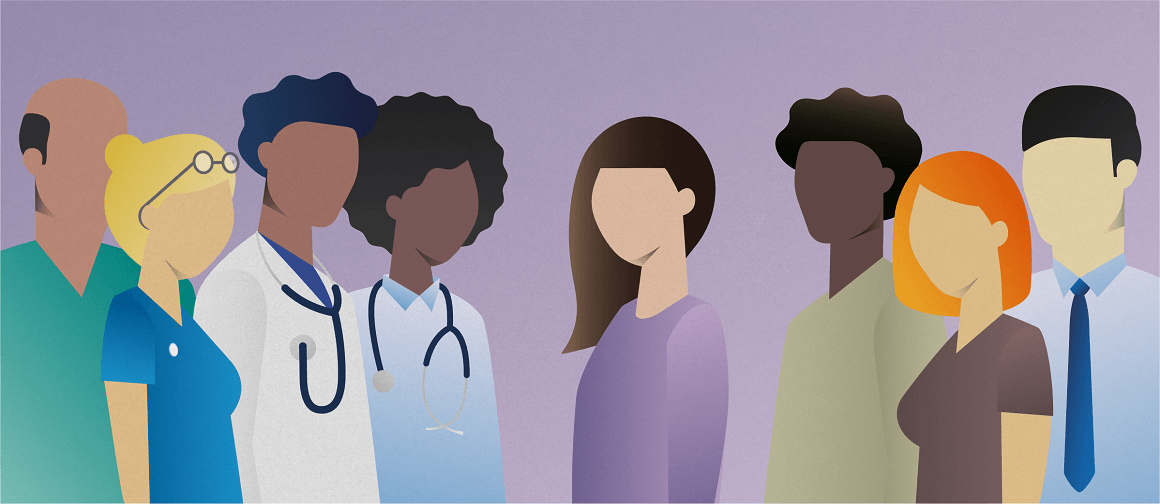 NB Migraine Monthly No 4_NPS-TPE-NP-00271_BANNER-1150x500.png A group of patients and healthcare professionals.