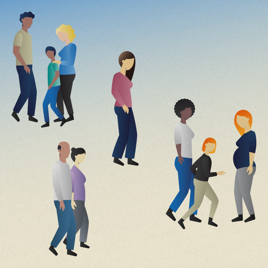 A colorful illustration of people of all ages