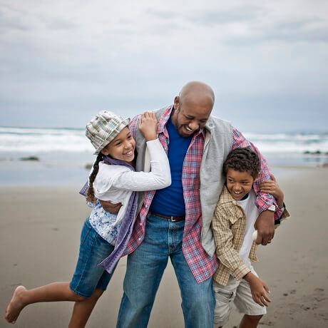 Father with two kids