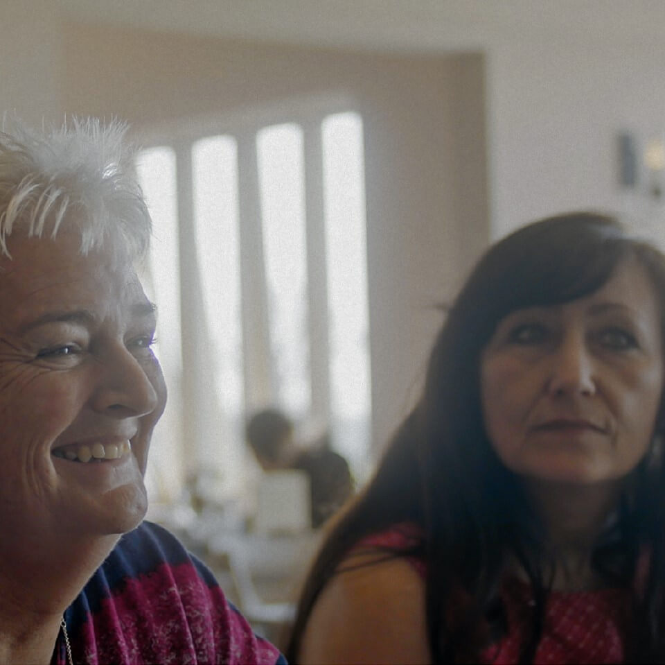 Two women giving an interview